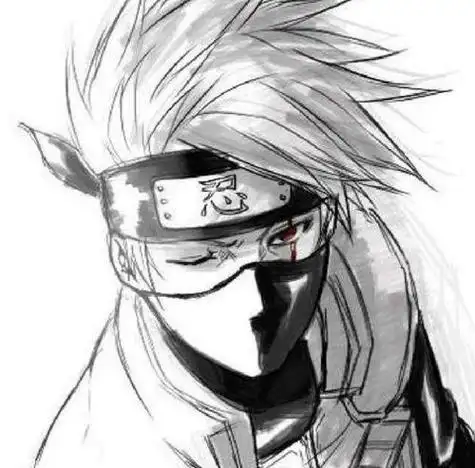 写轮眼神威卡卡西简笔画