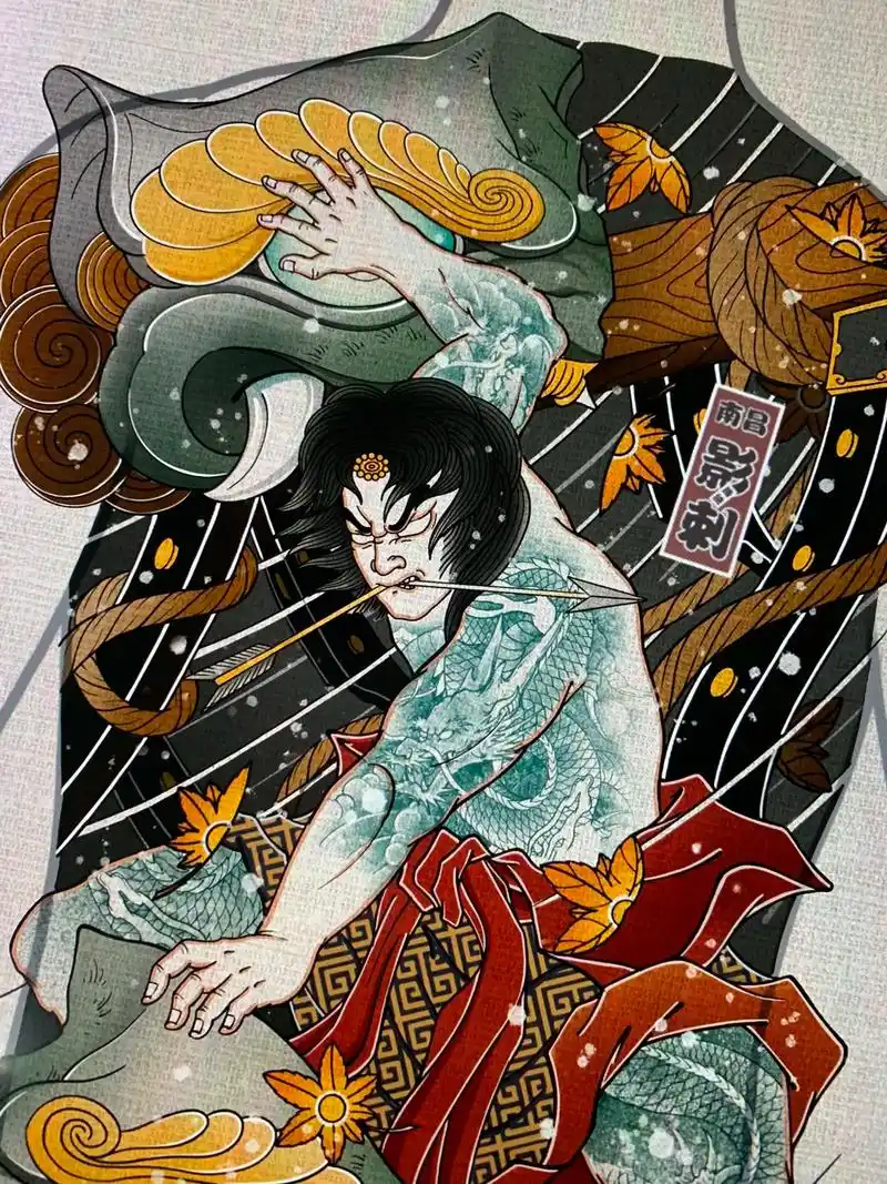 绘画设计61张顺破水门#日式老传统 #纹身手稿 #南昌纹身