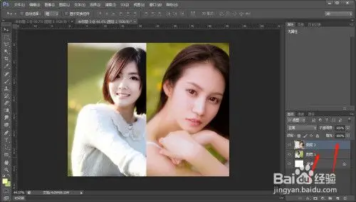 如何用ps将两张图片融合在一起?