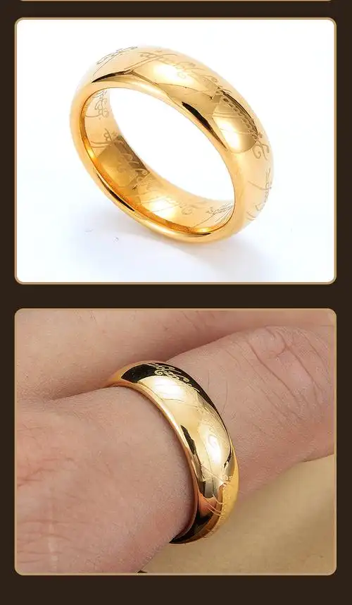 电影指环王戒指 跨狮门钨金魔戒指环王上映20周年纪念版电影版加厚送