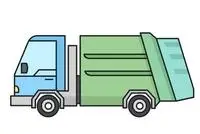 卡通垃圾车简笔画