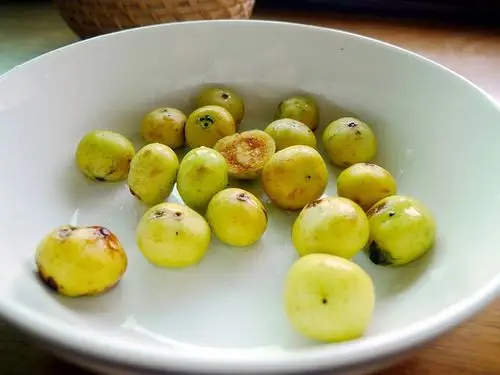 阿姨摘给我的冰粉果,用纱布在水里搓揉出黏稠的液体,冷藏凝固后就是