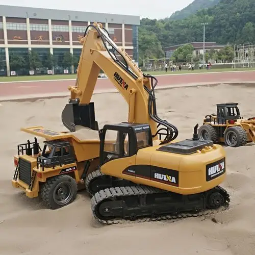 遥控挖掘机无线充电动合金版儿童礼物超大号工程车套装挖土机玩具