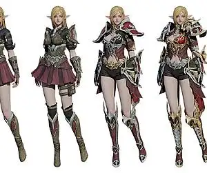 女战士 女精灵 弓箭手 铠甲 中世纪精灵 幻想角色 美女 长腿美女3d