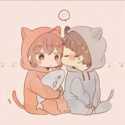 情侣头像呆萌两张配对 已经发图给你了