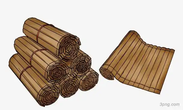 手绘中国风竹简png素材透明免抠图片-其他元素