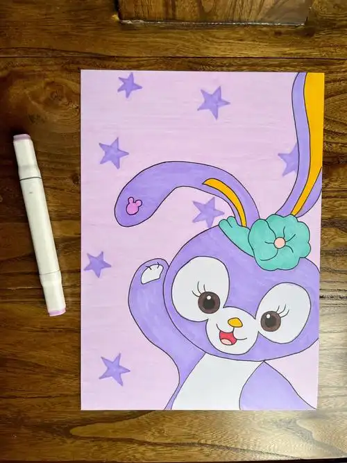 75紫色,145淡紫,44黄色,12红色,28肤色,179绿#马克笔  #简笔画  #临摹