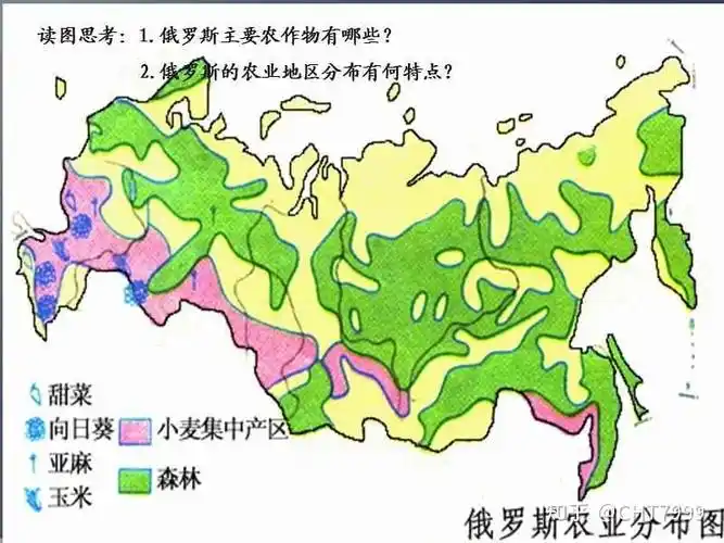俄罗斯农业分布图俄罗斯矿产资源极其丰富,是世界上最大的石油和天然