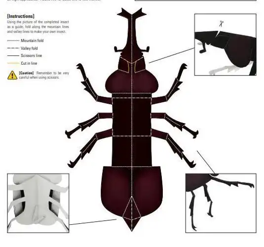 独角仙昆虫纸模型 3d手工diy 幼儿园折纸 学生活动折纸 亲子diy