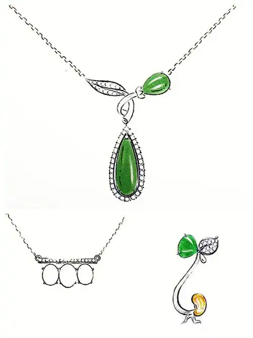 翡翠吊坠个性设计万物生长