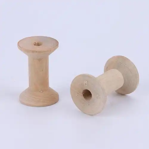 荷木木珠线轴木制工艺品 6cm*8cm 自然纹木质线轴